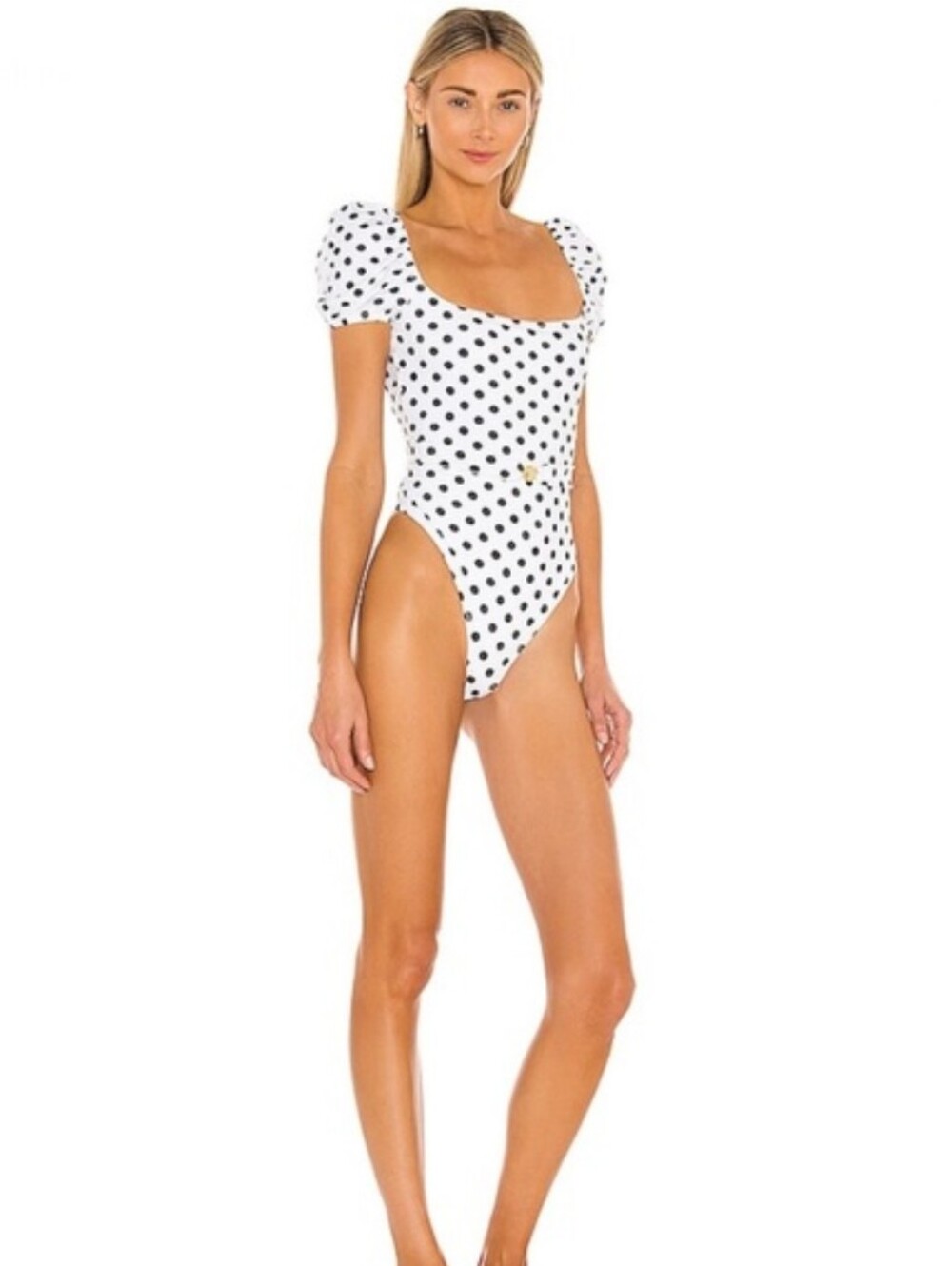 Caroline Constas Delos White Polka Dot One Piece Swimsuit Size XS NWT - Picture 2 of 5